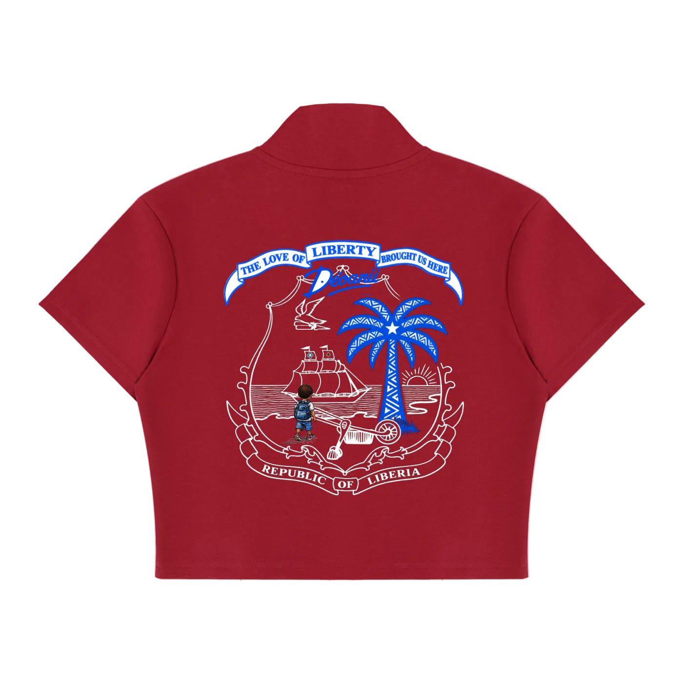 Liberty Crop Zip - Red