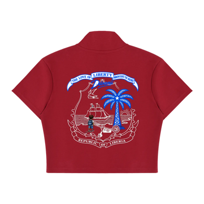 Liberty Crop Zip - Red