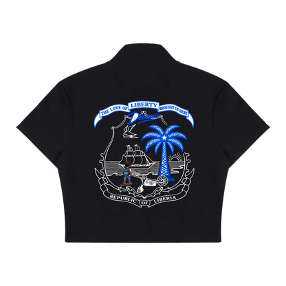 Liberty Crop Zip - Black